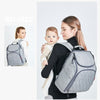 Baby Diaper Bag Large Capacity Fashion Mummy Nappy Bag Nursing Bag Travel Backpack for Baby Care Grey