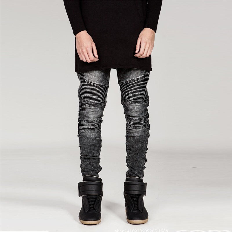 Men Fashionable Denim Skinny Jeans - Gray