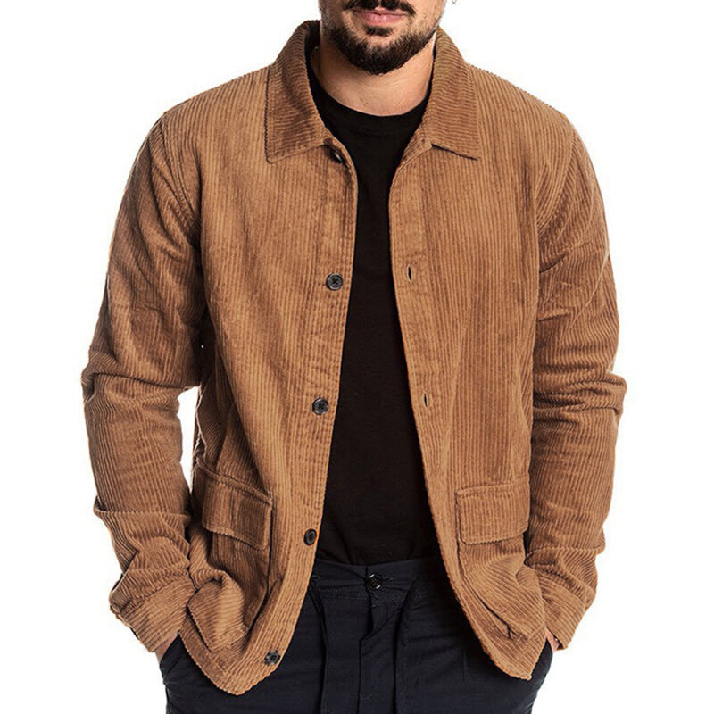 Men's Autumn Fashion Coat Casual Long Sleeve - Khaki