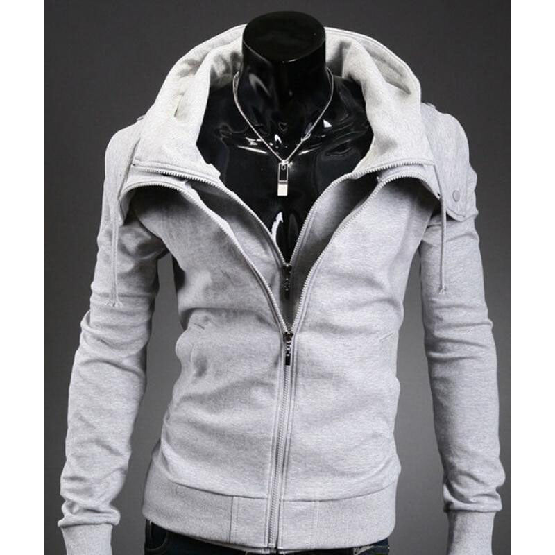 Men's Fashionable Hooded Cardigan Jacket - White