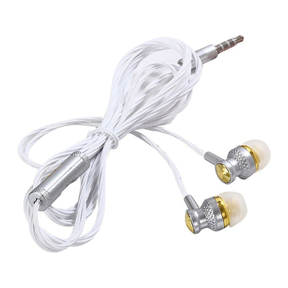 Metal Premium Dual Speaker Wired Earphones - White