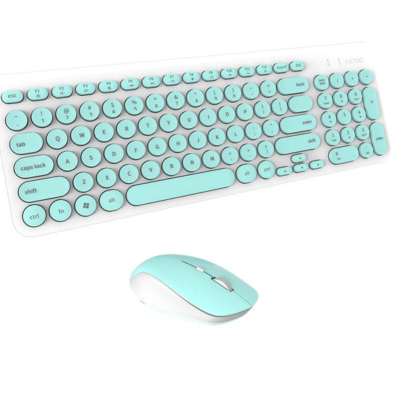 Metoo Premium Wireless Keyboard & Mouse Combo - Light Green