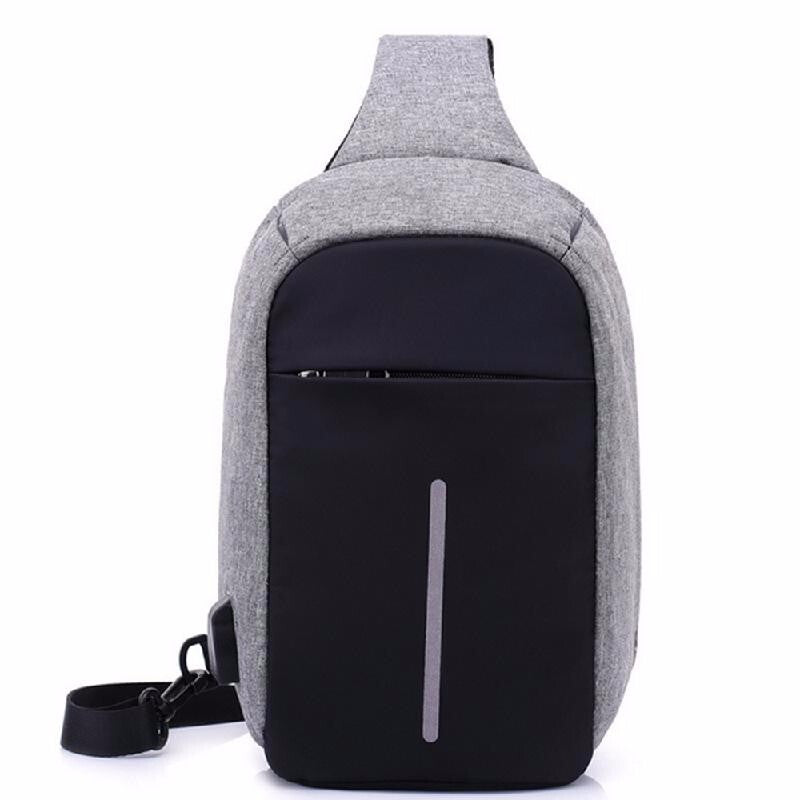 Multi-Functional Bag with External USB Port - Grey