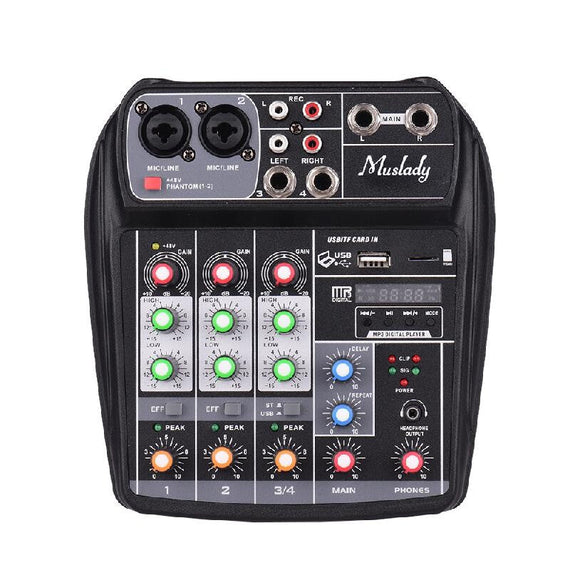 Muslady AI-4 Compact Sound Mixer Console - Black