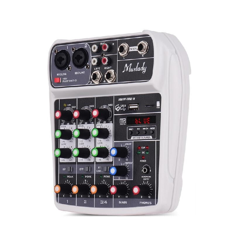 Muslady AI-4 Compact Sound Mixer Console - White