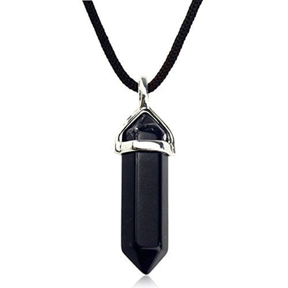 Natural Premium Bullet Pendant Necklace - Black