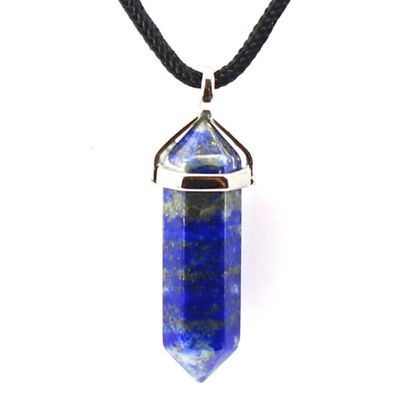 Natural Premium Bullet Pendant Necklace - Blue