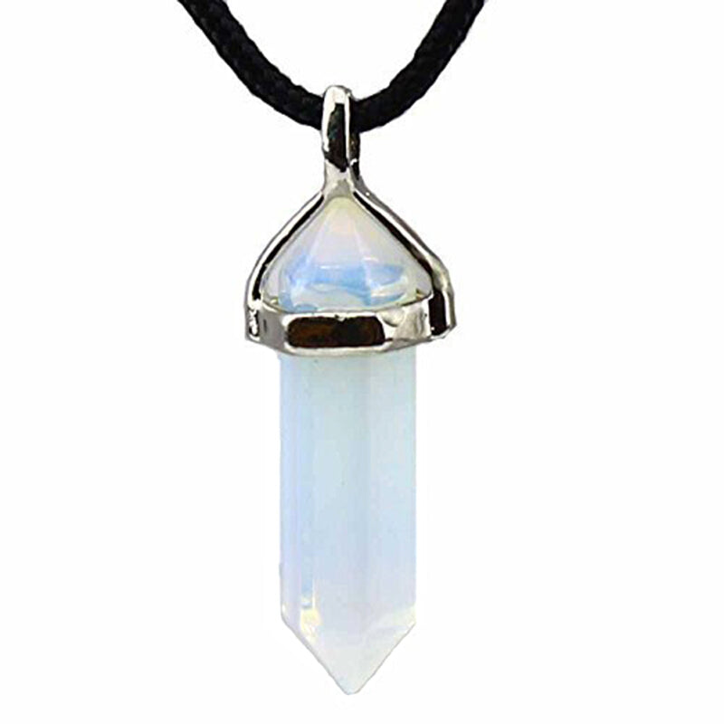 Natural Premium Bullet Pendant Necklace - Opal