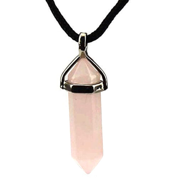 Natural Premium Bullet Pendant Necklace - Pink