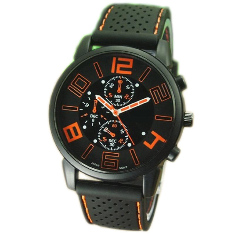 New Casual Quartz Sports Wristwatch - Orange