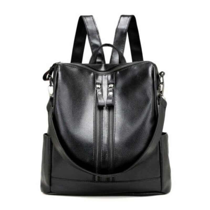 New Fashion Women Leather Backpack - Black