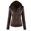 New Fashionable Women's Leather Jacket - Coffee