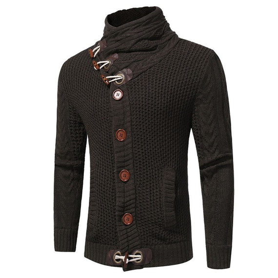New Men's Knitted Sweater Cardigan Jacket - Iron Gray