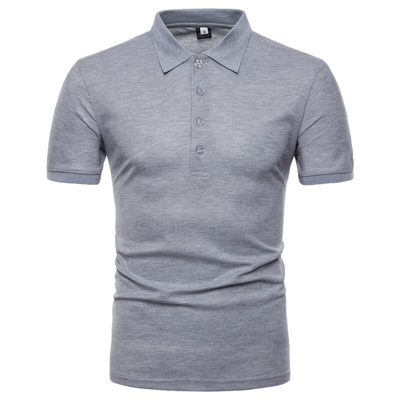 New Men's Summer Fashion Short Sleeved Polo Shirt - Gray