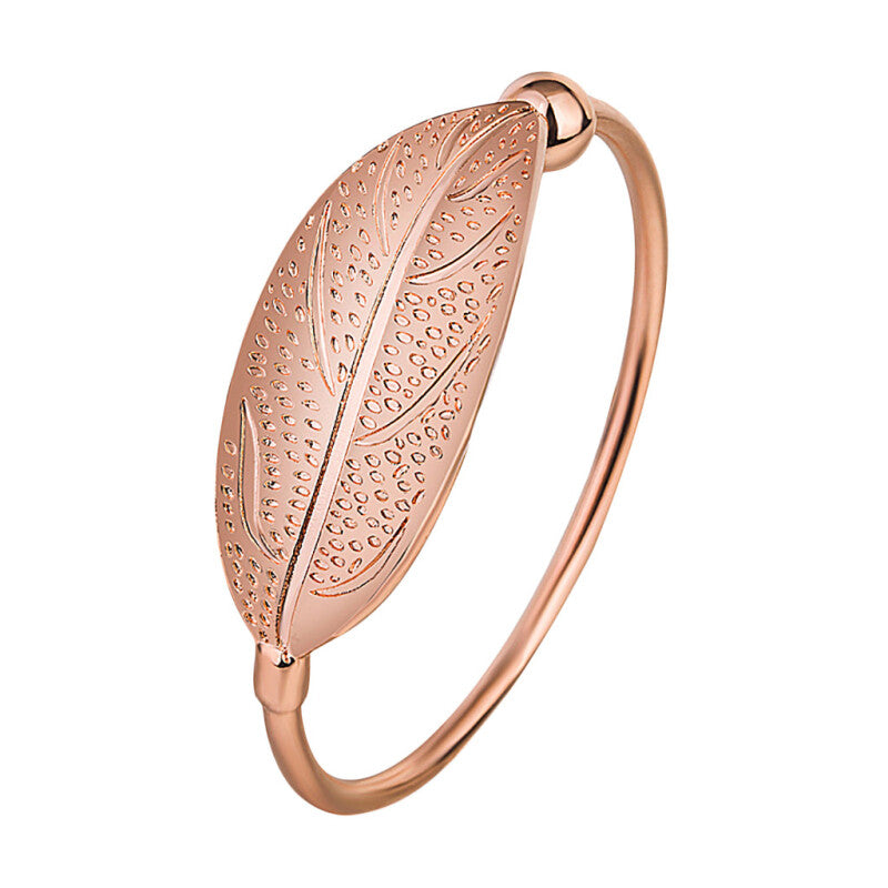 New Premium Fashion Leaves Bangles - Pink