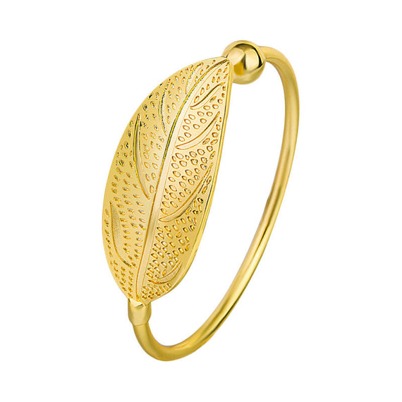 New Premium Fashion Leaves Bangles - Yellow