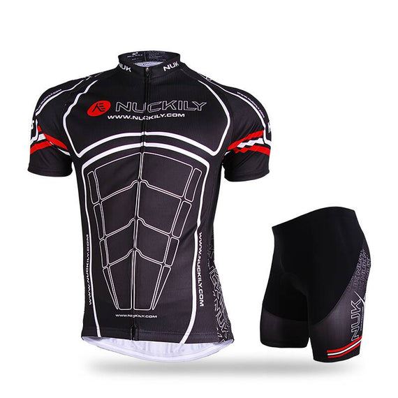 Nuckily Premium Men Cycling Jersey and Short Suit - Black