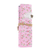 Flower Pattern Canvas Roll Up Makeup Cosmetic Brushes Pen Pencil Bag Case Holder Pouch Stationery Gift for Girls Students