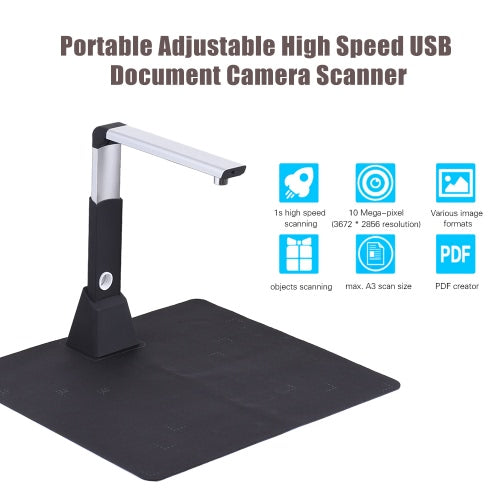 Portable Adjustable A3 10 Megapixel Scanning USB Document Camera Scanner