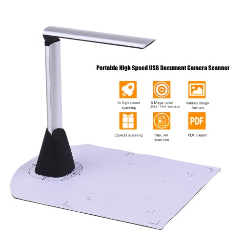 Portable High Speed USB Book Image Document Camera Scanner