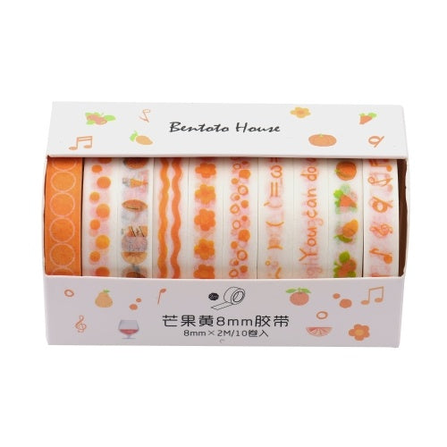 Washi Japanese Paper Tapes Scrapbooking Tape Rolls Lovely Design 10pcs/set