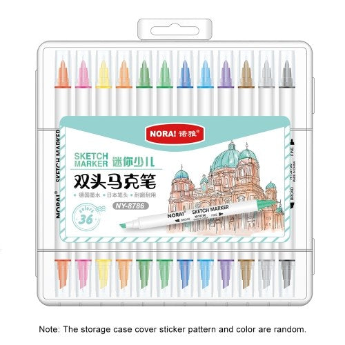 12 Colors Dual Tips Art Markers Set