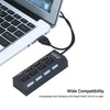 4-Ports USB Hub 480Mbps High Speed Data Transfer USB 2.0 Charging Splitter