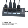 4-Ports USB Hub 480Mbps High Speed Data Transfer USB 2.0 Charging Splitter