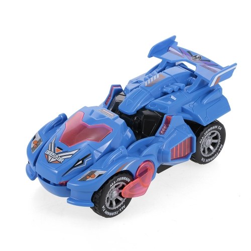 Dinosaur Car Toys Transformable Dinosaur Pull Back Car Toy Electric 360°Spin with Light Music Action Walking