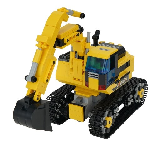 580pcs Building Block Excavator 2.4GHz RC Car Shop Truck APP Control Programming STEM Learning Kit Path Mode Voice Control Educational Toy