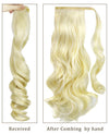 Rhyme Curly Ponytail Synthetic Long Wig - Blonde