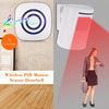 Wireless PIR Motion Sensor Doorbell 38 Chimes Volume Adjustment Long Transmission Range