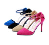 Fashion Women Summer Heels Pointed Toe Low Vamp Flat Sole Shoes Sandals Black