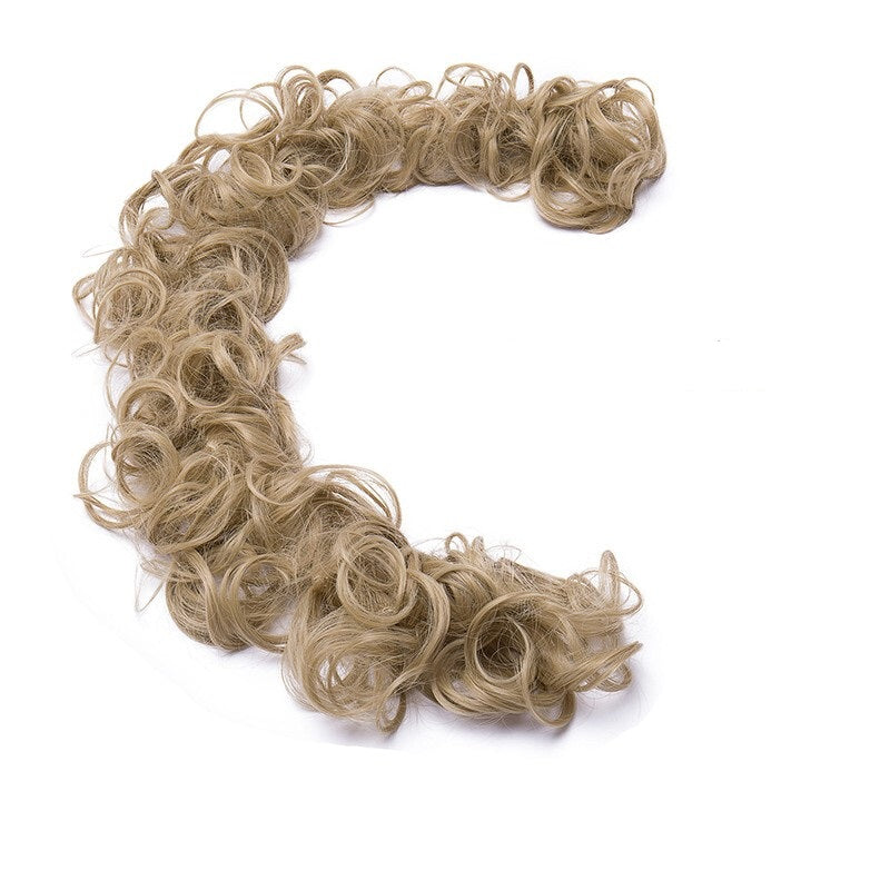 Scrunchie Hair Ponytail Wrap Curly - Ash Blonde