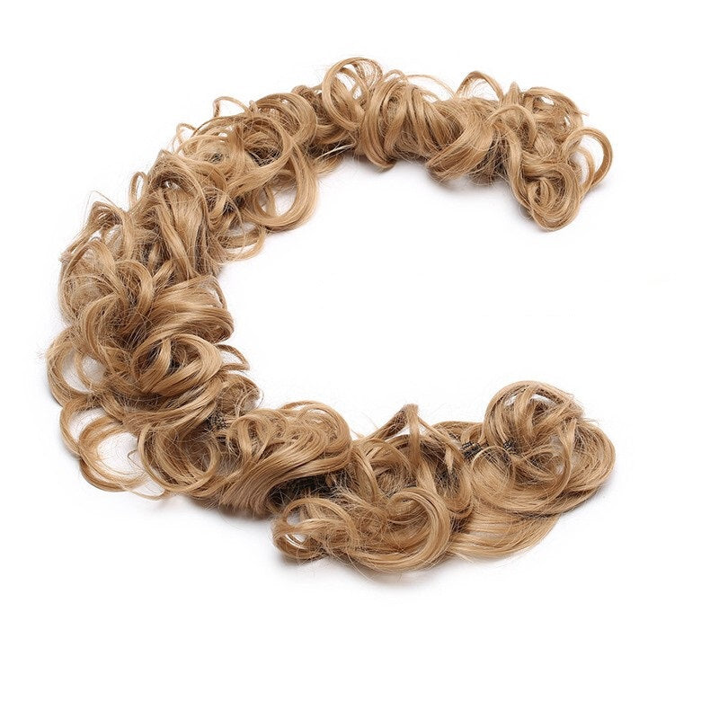 Scrunchie Hair Ponytail Wrap Curly - Dark Blonde