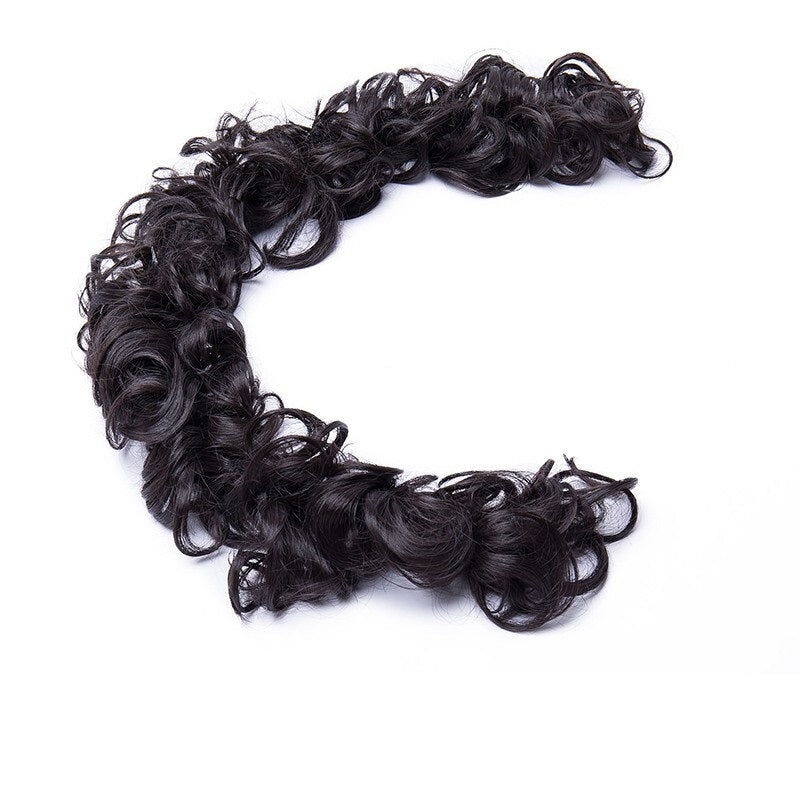 Scrunchie Hair Ponytail Wrap Curly - Dark Brown