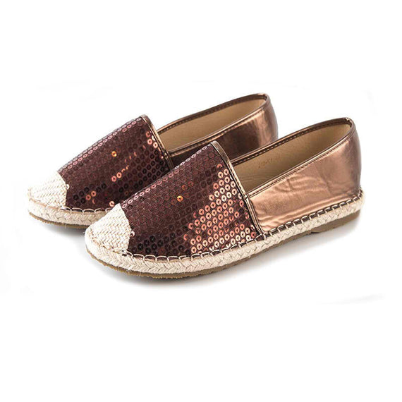 Sparkly Sequins Flats - Brown