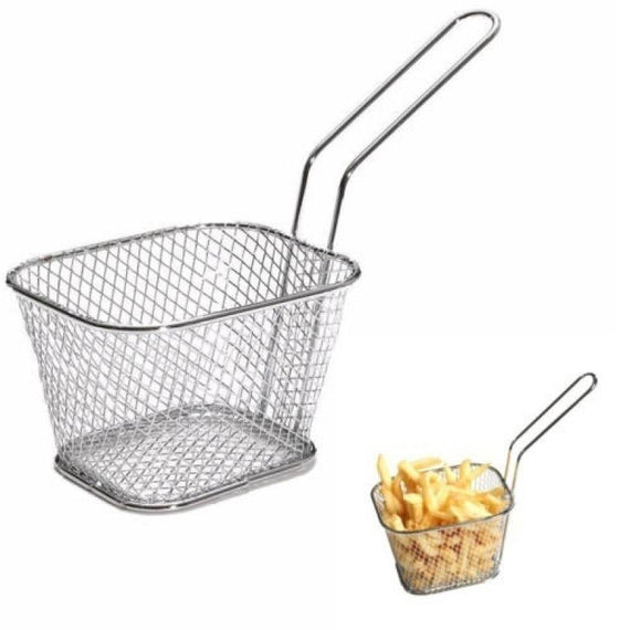 Stainless Steel Mini Cooking Fry Basket - Silver