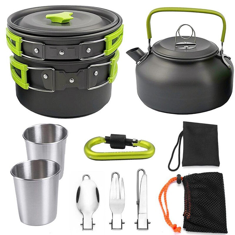 Sunions Premium 17953 Outdoor Camping Pot Set - Green