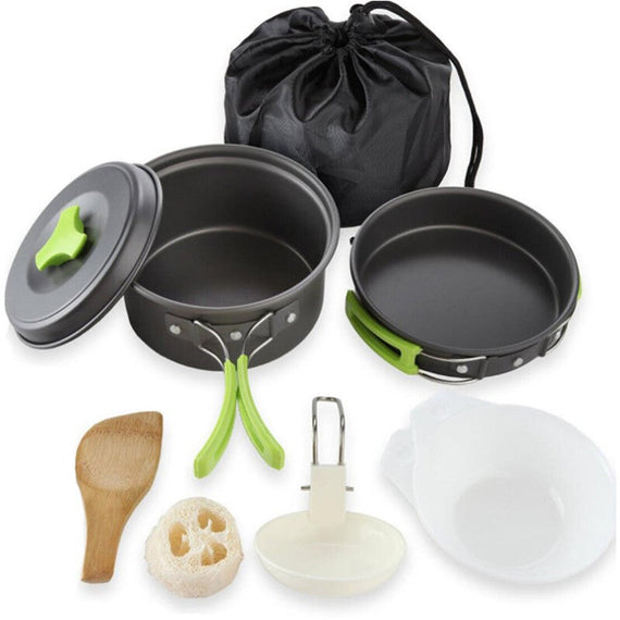 Sunions Premium 17955 Outdoor Camping Pot Set - Green