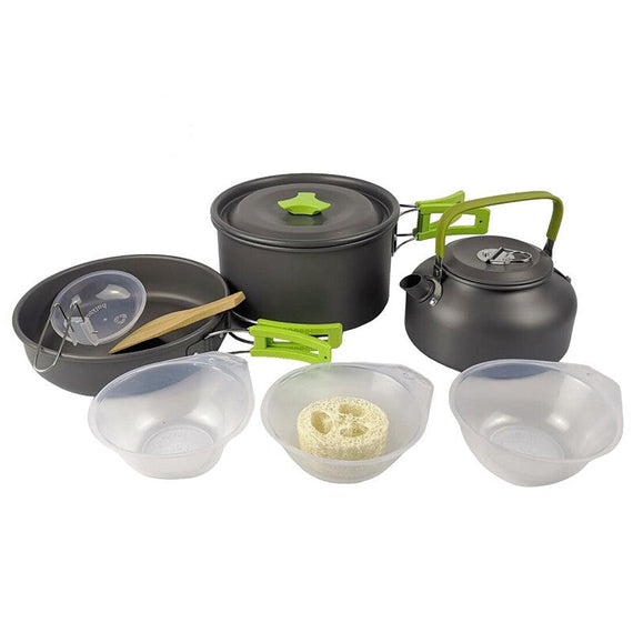 Sunions Premium 17959 Outdoor Camping Pot Set - Green