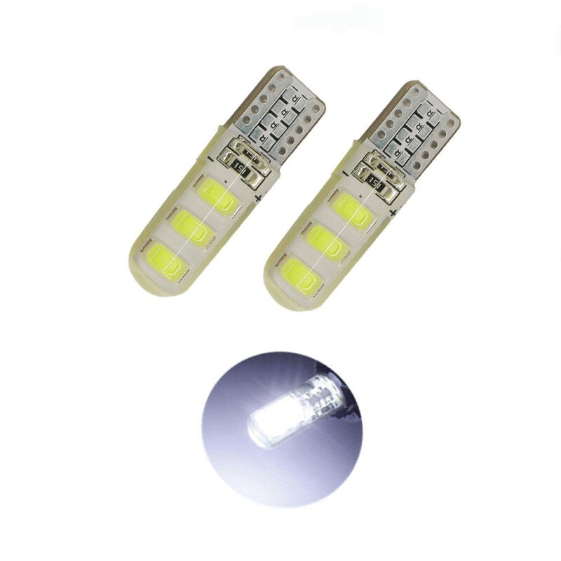 لمبة ضباب LED بريميوم T10 W5w 5630 5730 6Smd - أبيض