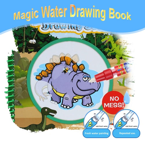 Non-toxic Magic Water Drawing Book Coloring Book Doodle with Magic Pen Dinosaur Series Painting No Ink Educational Toy