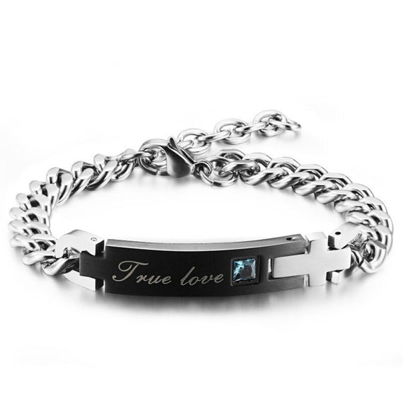 Titanium Premium Romantic Bangle Bracelets - Black