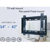 HDTV Wall Mount TV Flat Panel Fixed Mount Flat Screen Bracket with Max 200 * 200 VESA Compatibility and Max.55lbs Loading Capacity for 14" ~ 42" Screen LCD LED Plasma TV