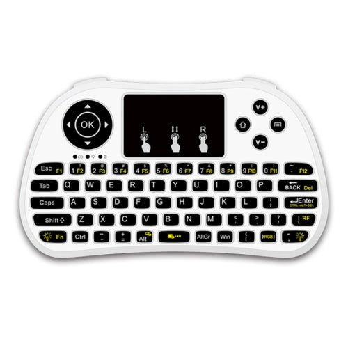 P9 2.4G RF Wireless Keyboard Flash Blacklit Keyboard w/ Touchpad Mouse Combo Multimedia Keys Handheld Remote Control for Android TV BOX PC Smart TV HTPC Tablet Smartphone