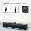 V-196 Computer Speaker USB Wired Bar Stereo Subwoofer Music Player Bass Surround Sound Box 3.5mm Audio Input for PC Laptop