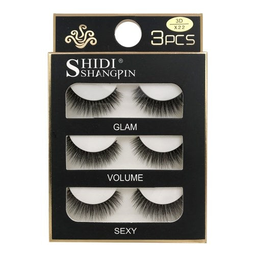 SHIDISHANGPIN 3 Pairs Mink Eyelashes 3D False Lashes Thick Crisscross Makeup Eyelash Extension Natural Volume Soft Fake Eye Lashes