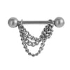 Nipple Bar Ring Barbell Chain Drop Stainless Steel Shield Body Piercing Jewelry for Men & Women