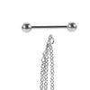 Nipple Bar Ring Barbell Chain Drop Stainless Steel Shield Body Piercing Jewelry for Men & Women